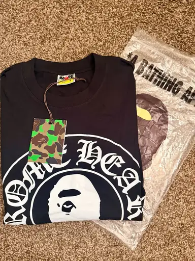 Bape/Chromehearts Black  Graphic Short Sleeve Tee