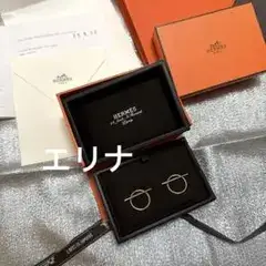 希少　新品未使用　エルメス　ローズゴールドピアス 《エシャペ》 MM