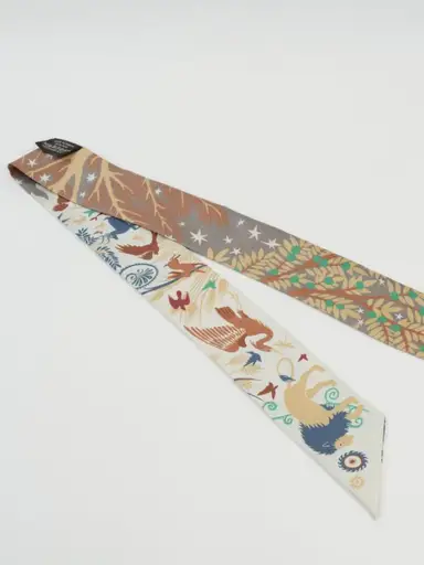 Hermès Silk Twilly Scarf Multicolor Bag Handle Ribbon French Luxury