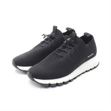 PRADA Knit Socks Mesh Sneakers Shoes #6 Fabric Black Used mens