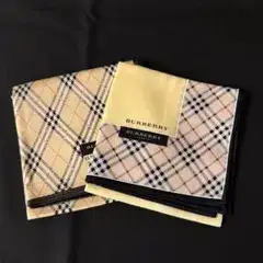 バーバリー　BURBERRY ハンカチ　2枚 チェック柄　ベージュ　イエロー