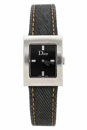 Christian Dior D78-109 Black Dial Blue Denim Strap Watch(665-DIO-L). LWM864