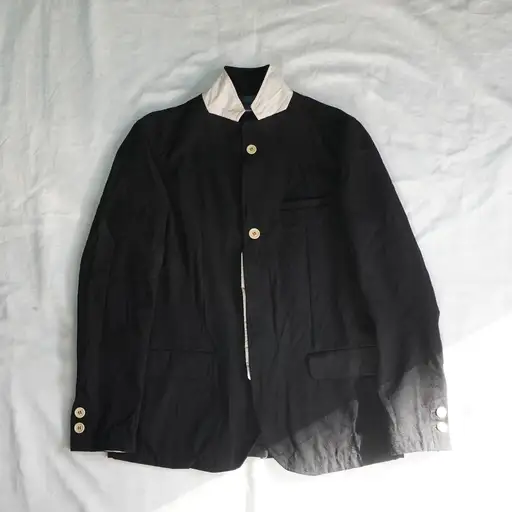 "John UNDERCOVER" black 2way crinkled tailored jacket