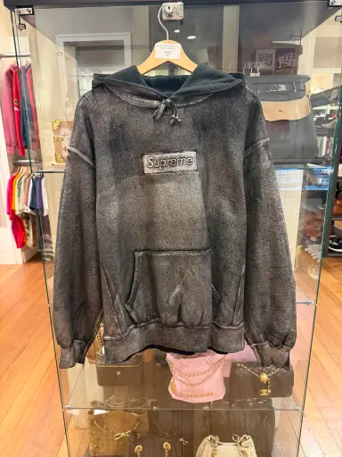 Supreme x MM6 Box Foil Logo Hoodie- Black/Grey