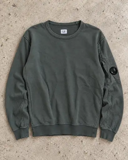 **C.P. Company Lens Sweatshirt – Olive Green
