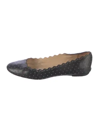 Leather Studded Accents Ballet Flats