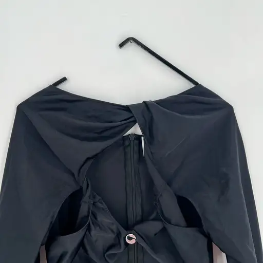 Coperni Cutout Twisted Jersey Black Mini Dress