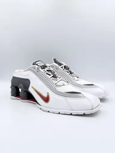 Martine Rose Nike Shox MR4 Mule Metallic Platinum Red