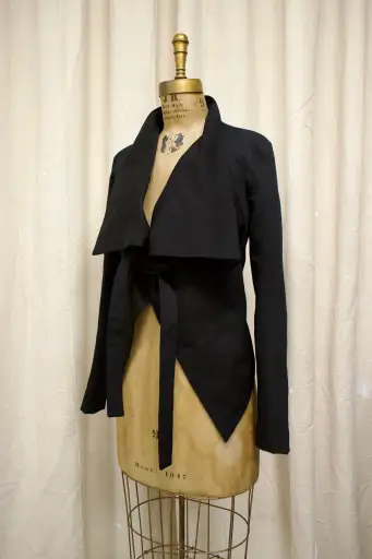 S/S14 Gareth Pugh Draped Belted Jacket