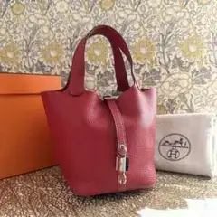 X刻印 極美品♡HERMES【ピコタンロックPM 18】ルージュカザック