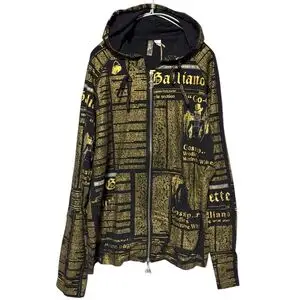 【deod stock】John Galliano archive news paper hoodie ニュースペーパーパーカー