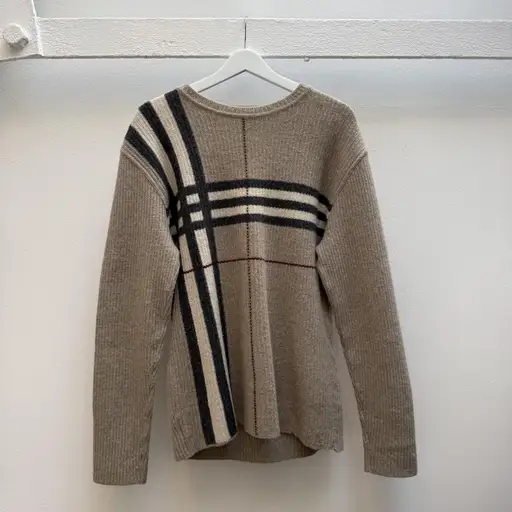 Burberry Vintage Nova Check Knit Jumper Beige (M)