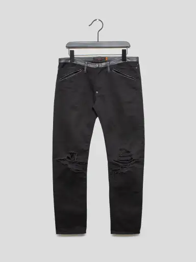 AW05 "Arts & Crafts" Leather-Trim Trousers