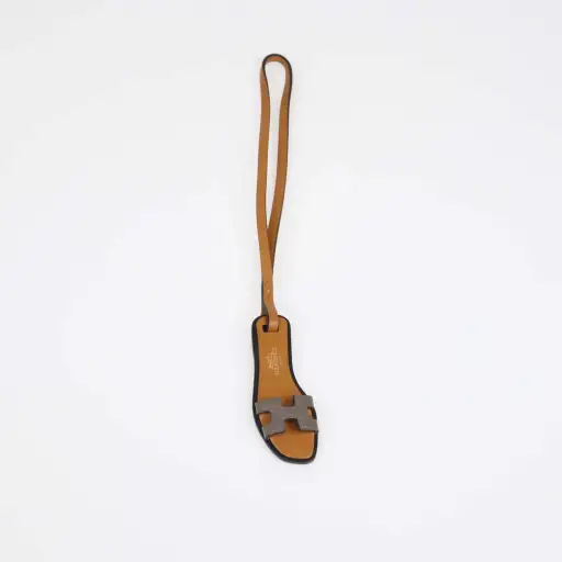 Hermes Etoupe,Naturel Leather Nano Oran Charm