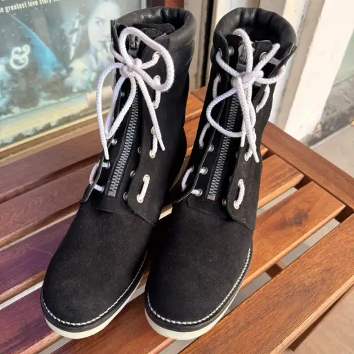 ISAMU KATAYAMA BACKLASH Japan Calf Suede Fireman Zipper Boots