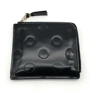 【中古】COMME des GARCONS L字ウォレット ポルカドットエンボス SA3100NE ブラック コムデギャルソン[240010535666]