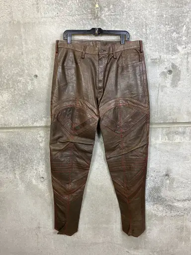LIEVE VAN GORP LEATHER WHIPSTITCH PANT FULLY LINED