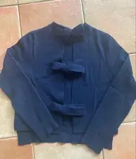 Celine Phoebe Navy Knit Bag with Ribbon Size XS Navy