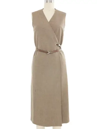 Hermes Belted Sleeveless Dress