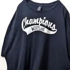ギルダン チャンピオンウエストレイク コーチ Tシャツ ブラック黒 XL古着