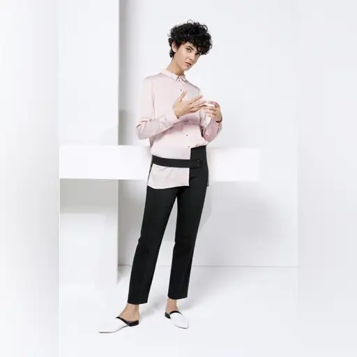 Cop.Copine Amania Straight Leg Trousers in Black Size EU 36 US Small