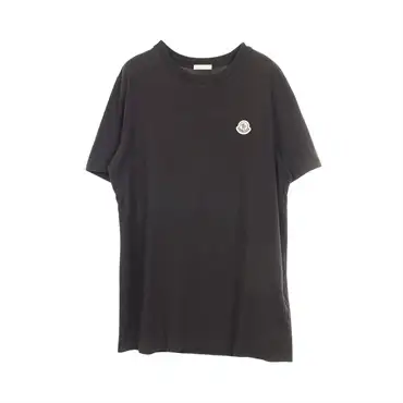 MONCLER Logo patch Short sleeve T-shirt Top 8C00025 cotton Black Used size L
