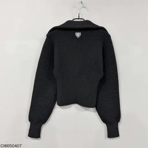 Louis Vuitton Black Logo Knit Collar Sweater