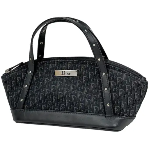 Christian Dior Black Canvas Leather Handbag (Pre-Owned)