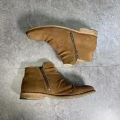 00s【archive】double zip leather boots/Y2K