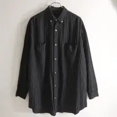 【美品】Y's for men【オーバーサイズ レーヨン ストライプ シャツ 】ブラック YOHJI YAMAMOTO ヨウジヤマモト ワイズフォーメン 26100009