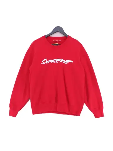 Supreme Men's Hoodie L Red Graphic 100% Cotton Pullover