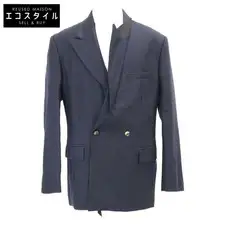Marina Yee Wool Navy Double-Breasted Origami Blazer M Used Excellent Condition