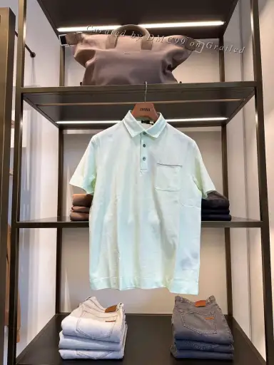 Zegna Men's Light Green Polo