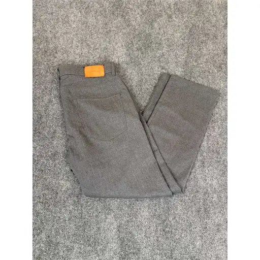 Luciano Barbera Gray Tic Woven Wool Fleece 5-Pocket Pants‎ Trousers 38x29