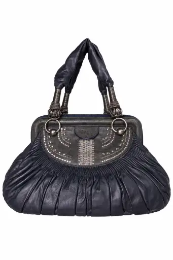 2007 Dior By Galliano Le Plisse Leated Leather Basket Bag