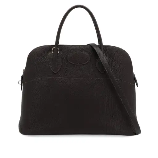 HERMES BOLIDE 35 EBENE FJORD HAND SHOULDER BAG 2006 SQUARE J PALLADIUM HARDWARE 90348414