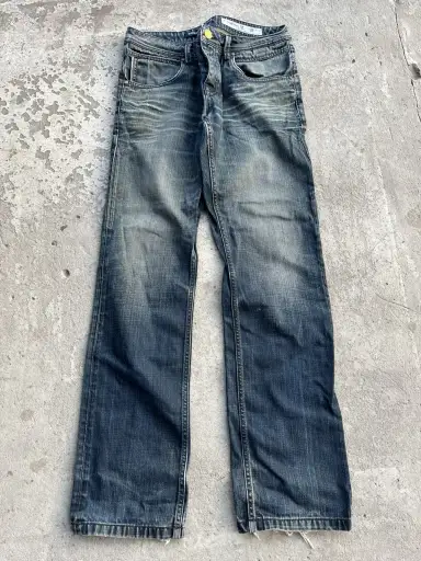 Japanese Distressed Balenciaga Style Y2K Jeans Faded Denim