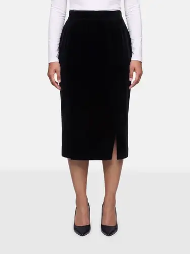 Black Midi Velvet Skirt
