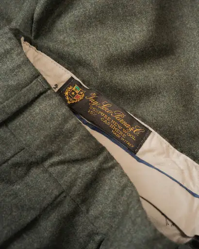 [Late 80's-Early 90's] "David Burnett / Loro Piana Fabric"Wool Cashmere 2-Pleat Trousers (Made in Italy)