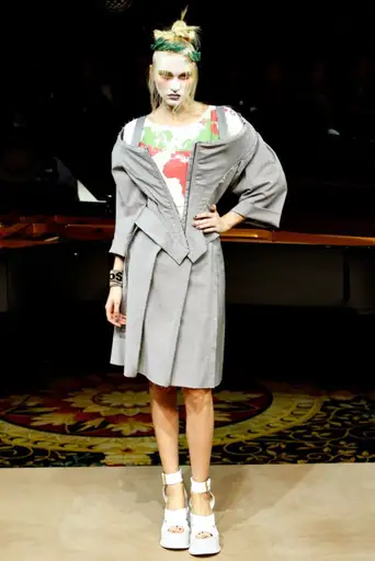 Vivienne Westwood  S/S 2012 Gold Label  deconstructed pleated midi a-line skirt