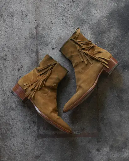 Saint Laurent Paris SS16 Suede Fringe Wyatt Boots