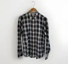 Norse Projects Osvald Soft Check Shirt Mens Small Navy White Button Up Oi Polloi