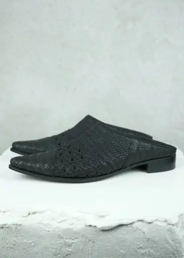 Haider Ackermann Woven Buffalo Leather Mules