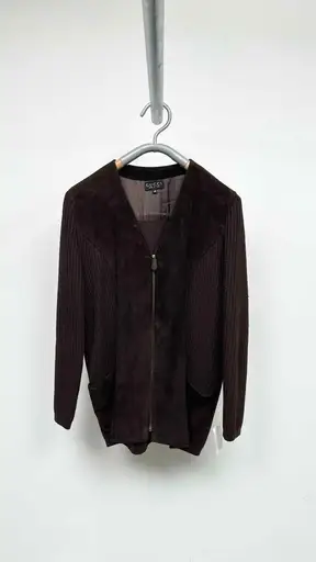 Gucci Suede-hybrid Rib-knit Cardigan
