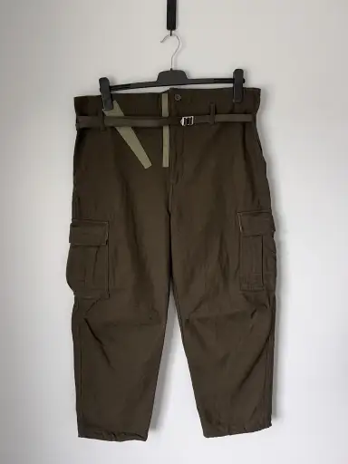 Comme des Garcons Homme Wool Serge Cargo Pants in Green