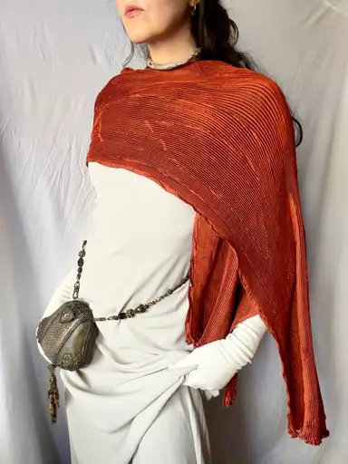 Issey Miyake 1990s sculptural pleated shawl