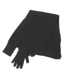 【中古】イッセイミヤケ ISSEY MIYAKE 2025年秋冬 SLEEVES COLLECTION ウール系 マフラー ブラック【サイズ表記なし（L位）】【レディース】