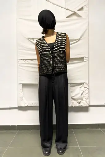 Issey Miyake 2000s crochet vest