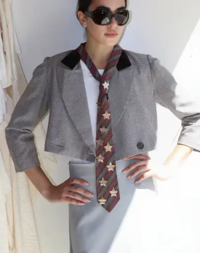 Gravata de seda Yves Saint Laurent Upcycling