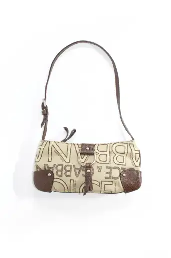 Dolce & Gabbana brown canvas & leather mini shoulder bag